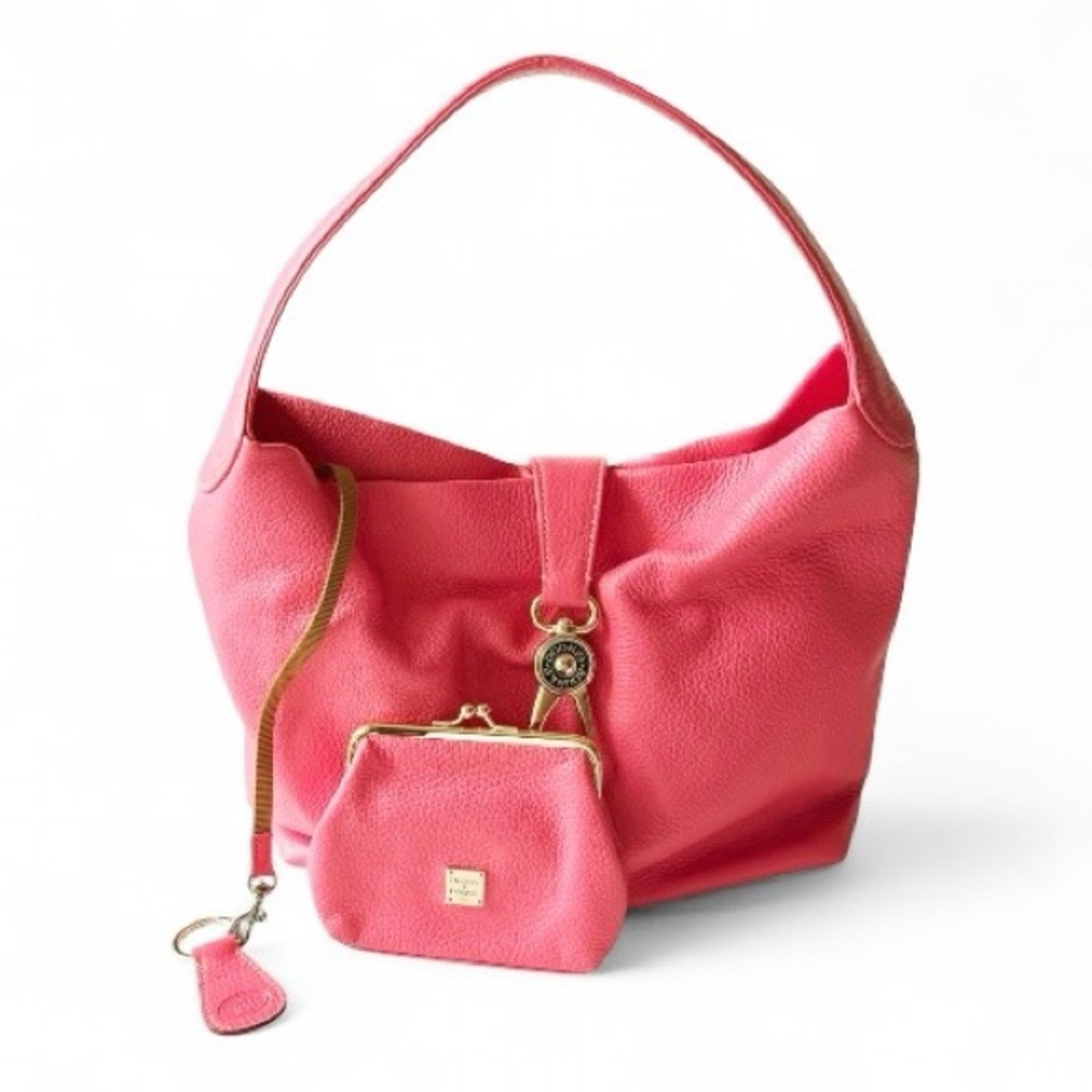 Dooney and Bourke Belvedere Lock Logo Slouch Bag with coin purse, keychain